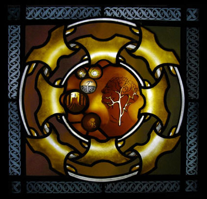 Stained glass sculpture